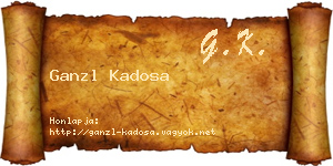 Ganzl Kadosa névjegykártya